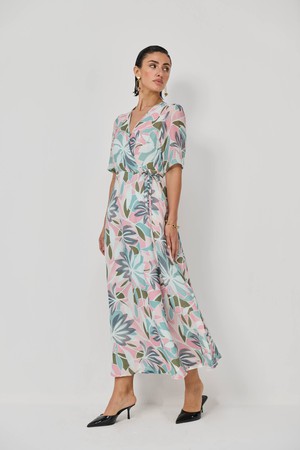 Maxi Wrap Dress in Multi Florals from Reistor