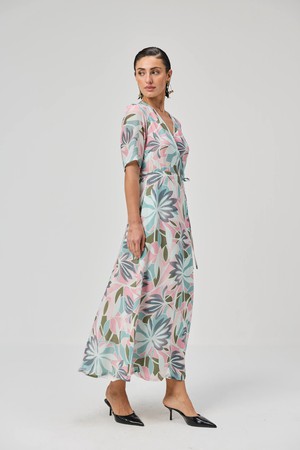Maxi Wrap Dress in Multi Florals from Reistor