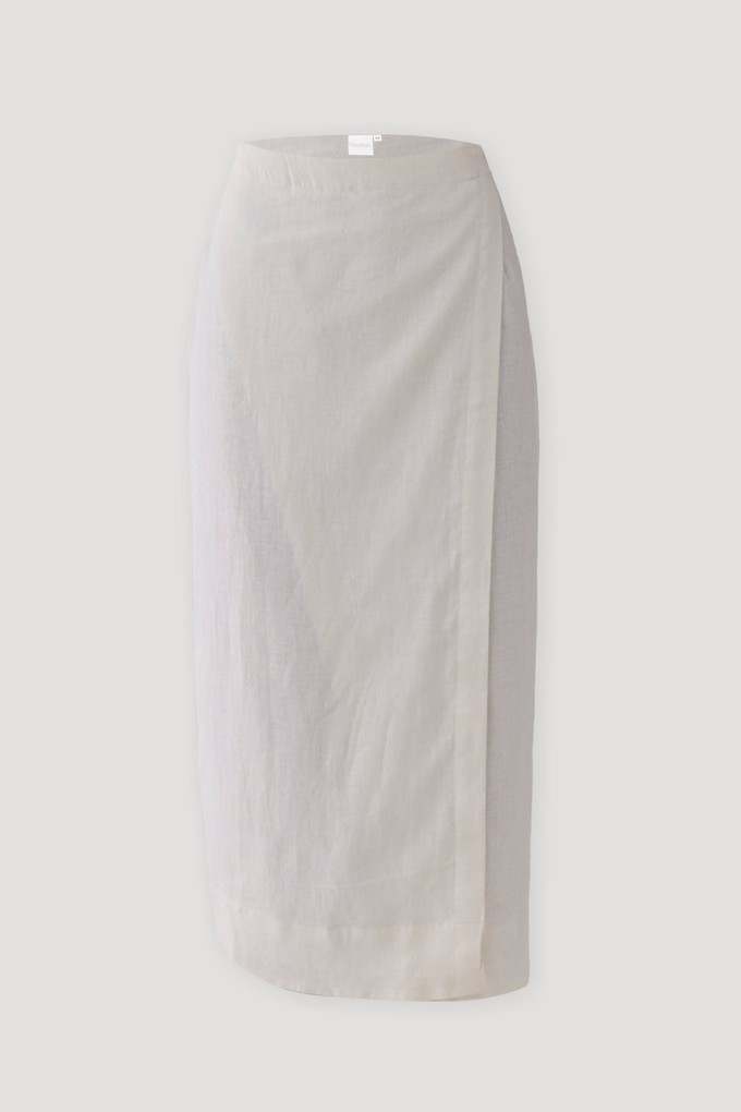 Fitted Overlap Midi Skirt in Off-White from Reistor