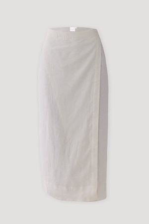 Fitted Overlap Midi Skirt in Off-White from Reistor