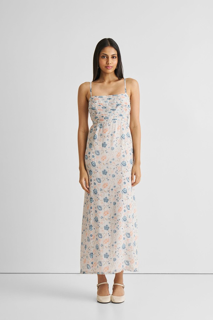 Ruched Floral Strappy Maxi Dress from Reistor