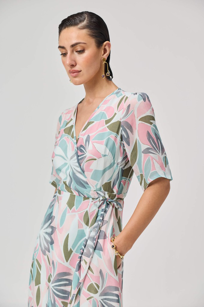 Maxi Wrap Dress in Multi Florals from Reistor