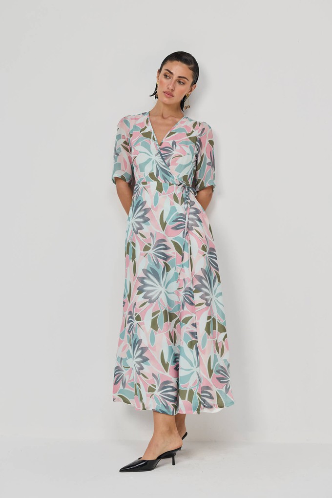 Maxi Wrap Dress in Multi Florals from Reistor
