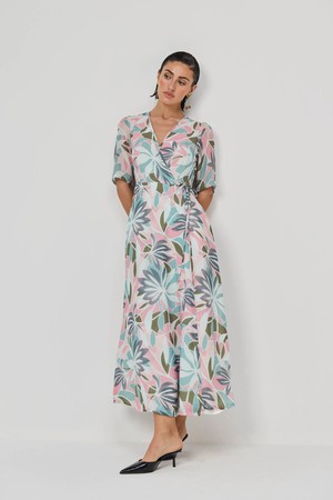 Maxi Wrap Dress in Multi Florals from Reistor
