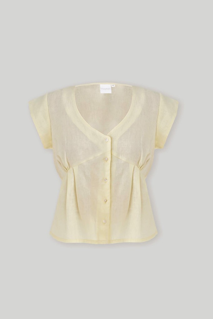 The Deep V Neck Top in Butter Lemon from Reistor