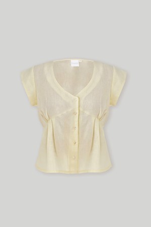 The Deep V Neck Top in Butter Lemon from Reistor