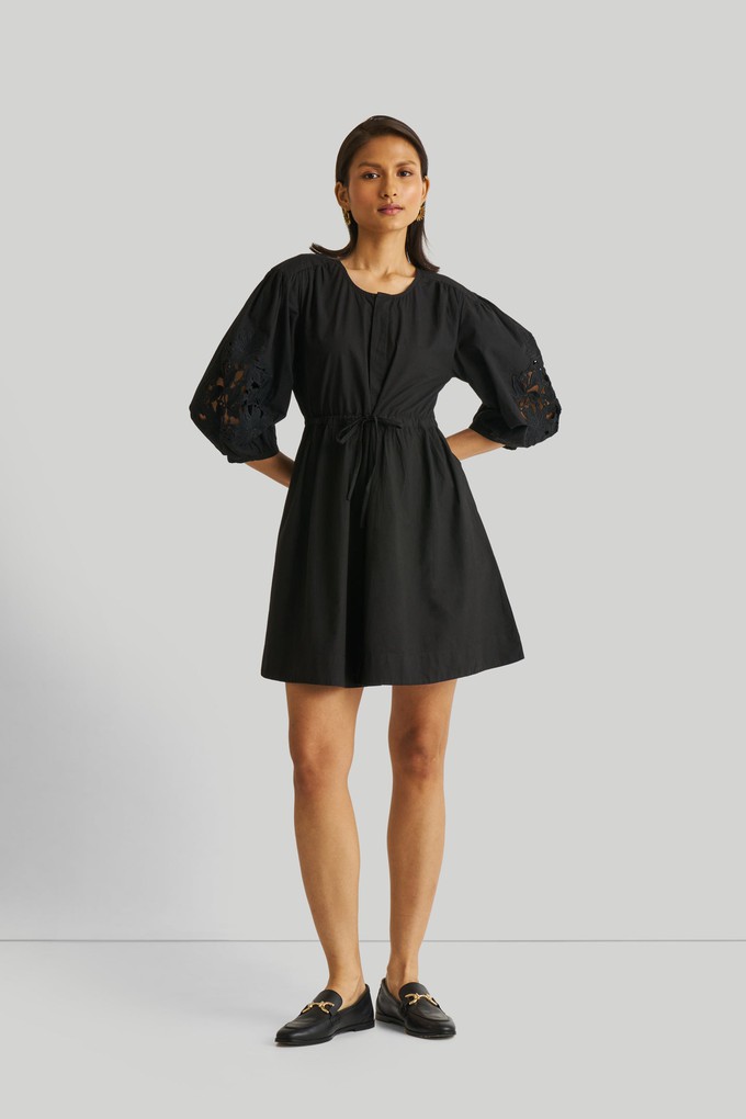Shirt Dress with Balloon Sleeves in Black from Reistor