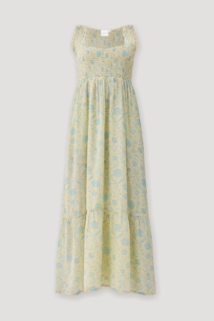 The Smocked Maxi Dress in Yellow Florals from Reistor