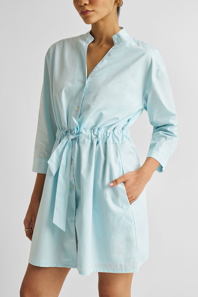 Short Tie Waist Dress in Summer Blue from Reistor