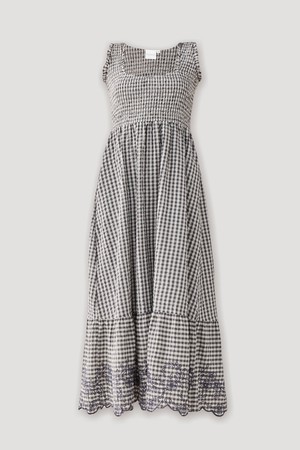 The Smocked Maxi Dress in Grey Check from Reistor