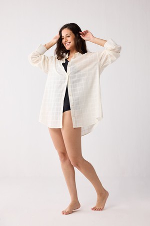 Oversized Shirt in Textured Checks from Reistor