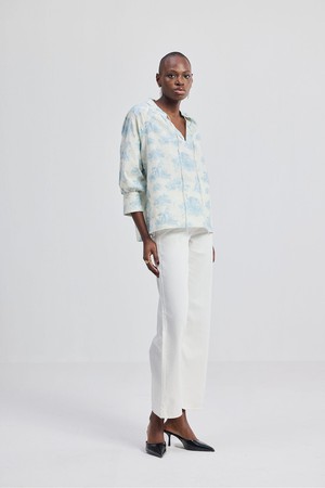 Relaxed-fit Shirt with Drawstring in Animal Print from Reistor