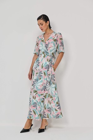 Maxi Wrap Dress in Multi Florals from Reistor