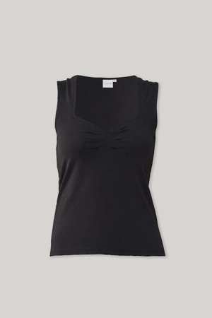 Regular Sweetheart Neck Top in Black from Reistor