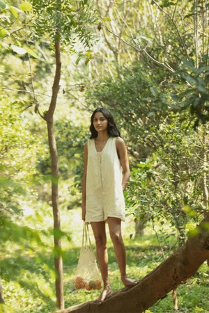 Romp and Play Romper In Neutral Beige from Reistor