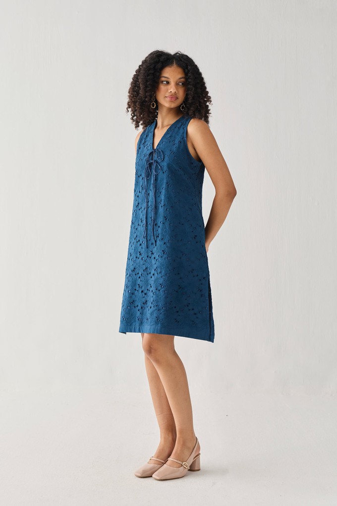 Sleeveless Knee-Length Dress in Blue from Reistor