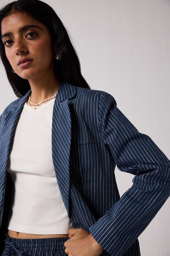 The Weekday Blazer in Blue Stripes from Reistor