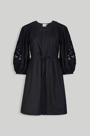 Shirt Dress with Balloon Sleeves in Black from Reistor