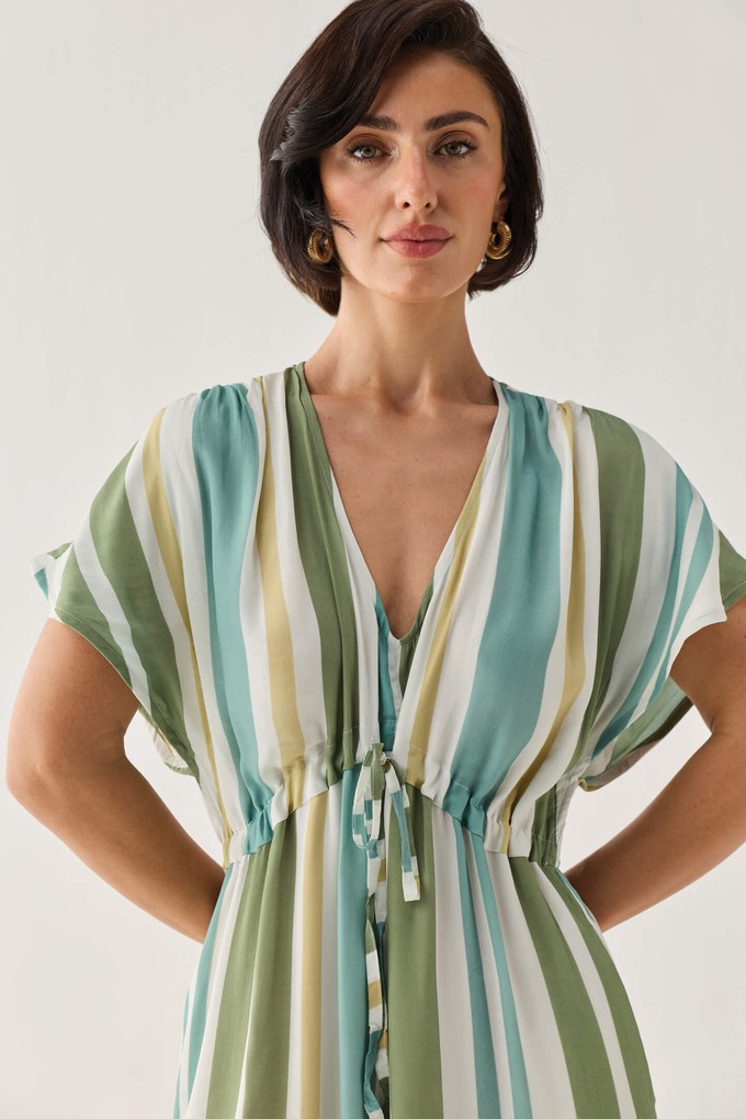 Gathered Maxi Dress in Stripes from Reistor