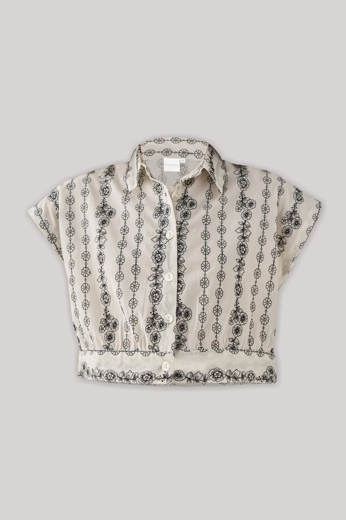 Oversized Crop Shirt with Floral Embroidery from Reistor