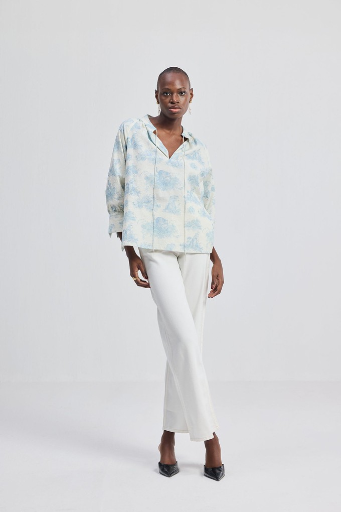 Relaxed-fit Shirt with Drawstring in Animal Print from Reistor