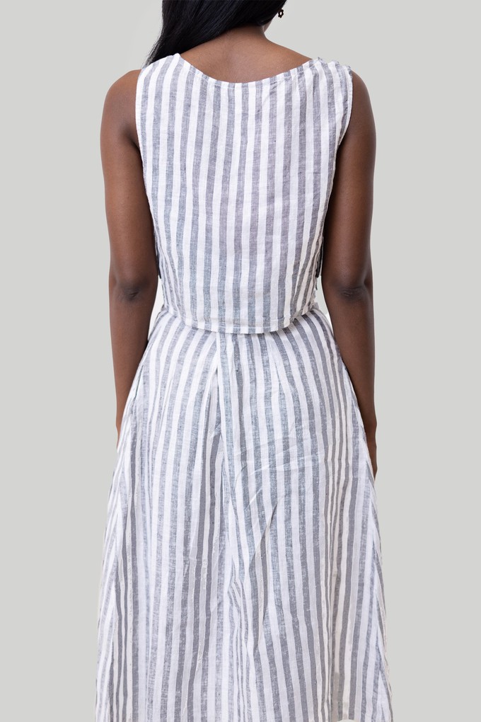 Boxy Crop Top in Linen Stripes from Reistor