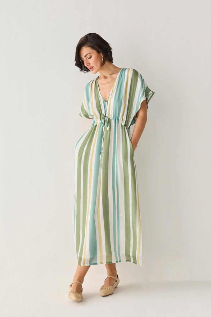 Gathered Maxi Dress in Stripes from Reistor