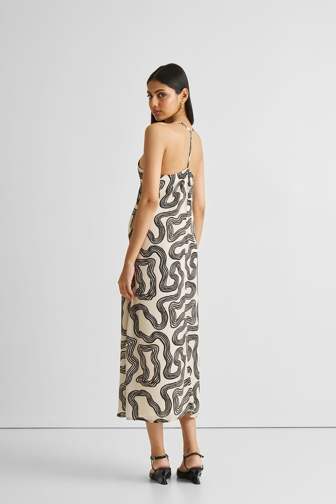 Midi Slip Dress in Black Stripes from Reistor