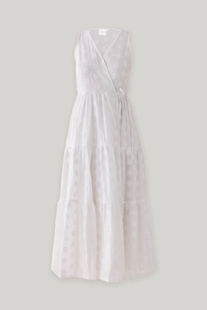 The Embroidered Tiered Wrap Maxi Dress from Reistor