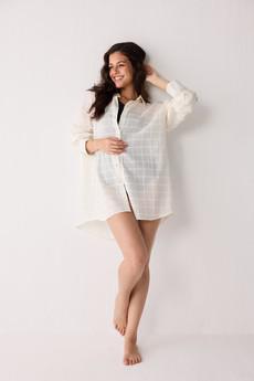 Oversized Shirt in Textured Checks via Reistor