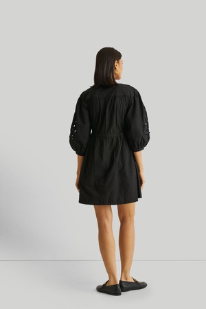 Shirt Dress with Balloon Sleeves in Black from Reistor