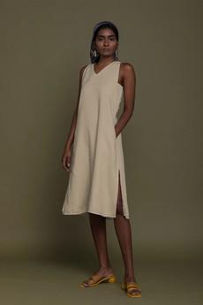 Reading Tea Leaves Dress in Neutral Beige via Reistor