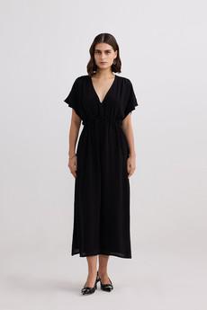 chinese dress ladies Maxi Dress Button Front | Green | Long Sleeve | Sustainable Clothing main image 0