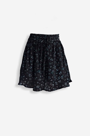 Drawstring Short Skirt in Dark Blue Florals from Reistor