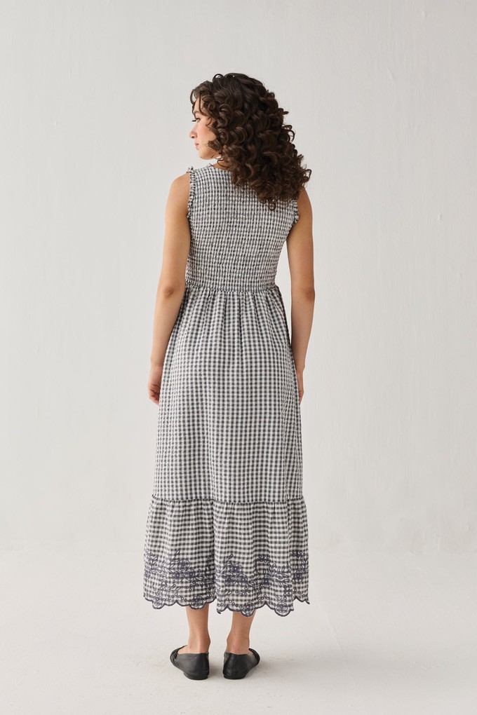 The Smocked Maxi Dress in Grey Check from Reistor