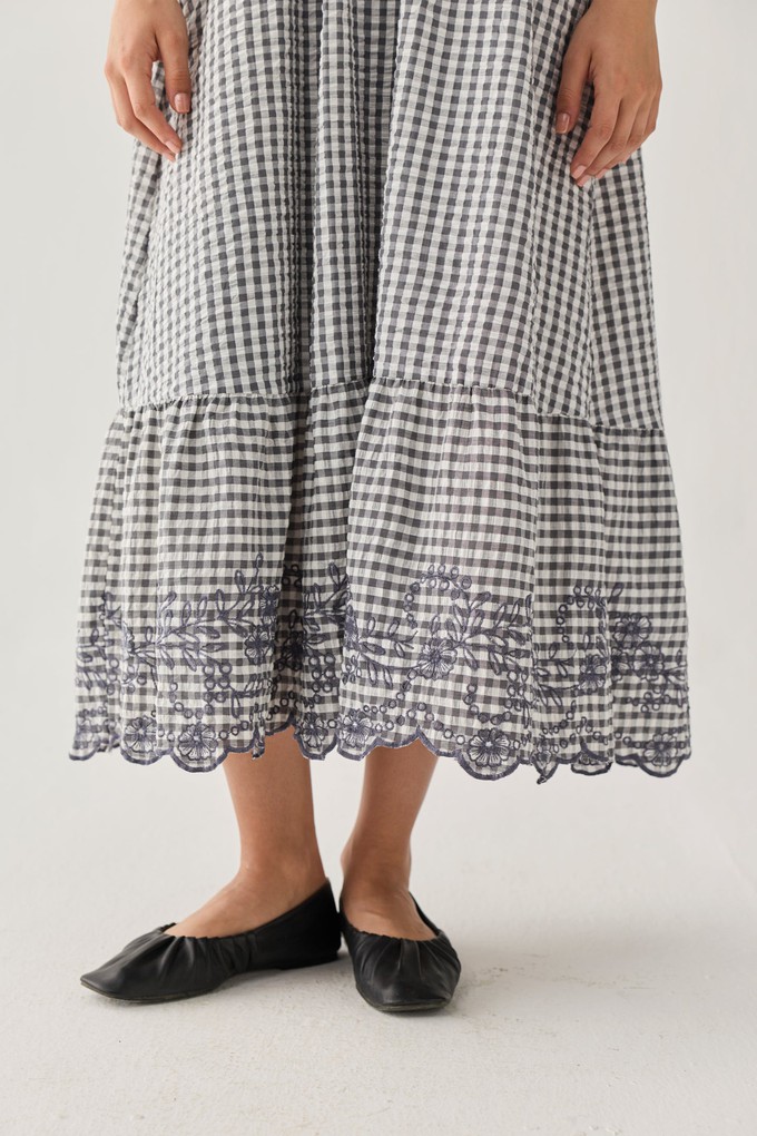 The Smocked Maxi Dress in Grey Check from Reistor