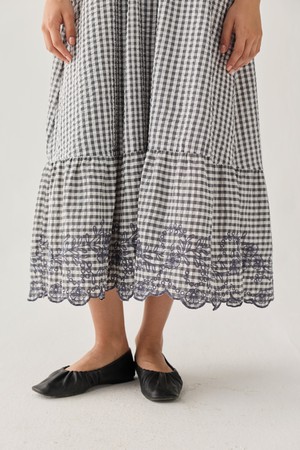 The Smocked Maxi Dress in Grey Check from Reistor