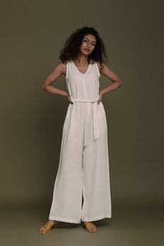Breakfast in Bed Jumpsuit in Off-white via Reistor