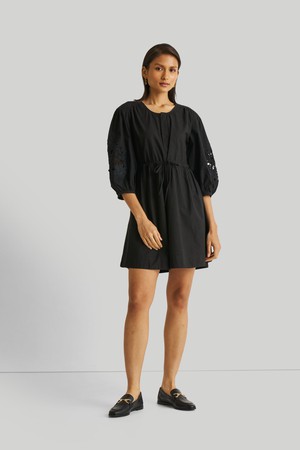 Shirt Dress with Balloon Sleeves in Black from Reistor