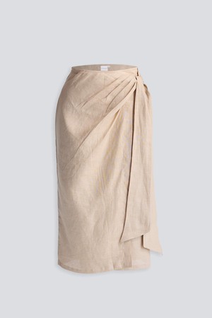 Pleated wrap skirt in Neutral Beige from Reistor