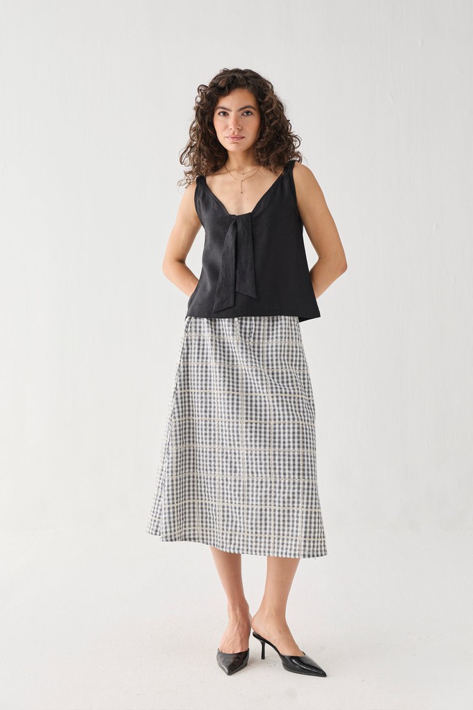 Hemp Front Tie Cami Top in Black from Reistor