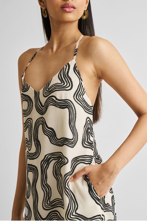 Midi Slip Dress in Black Stripes from Reistor