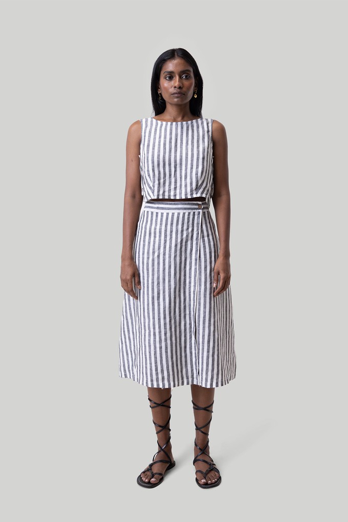 Boxy Crop Top in Linen Stripes from Reistor
