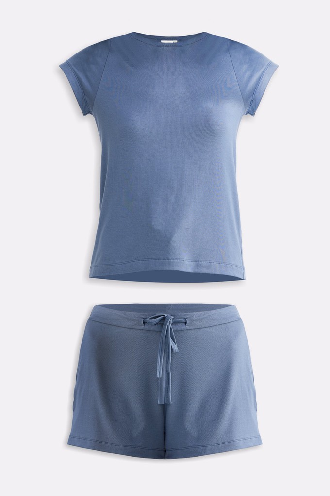 Essential Short Sleeve Tee Set in Blue from Reistor