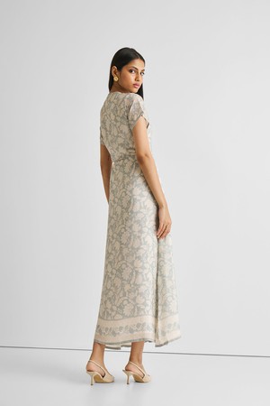 Maxi Wrap Dress in Blue Florals from Reistor