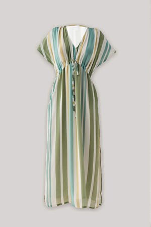 Gathered Maxi Dress in Stripes from Reistor
