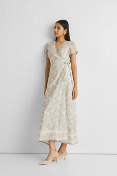 Maxi Wrap Dress in Blue Florals via Reistor