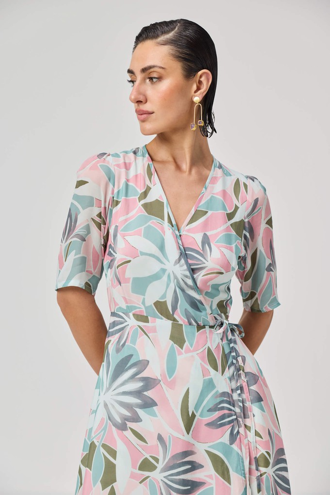 Maxi Wrap Dress in Multi Florals from Reistor