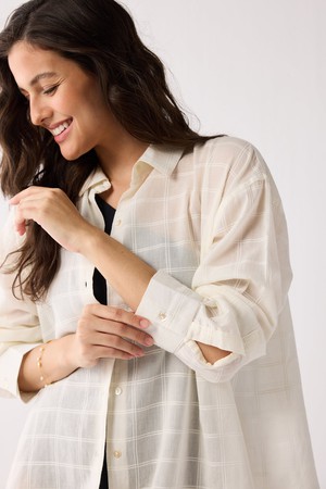 Oversized Shirt in Textured Checks from Reistor