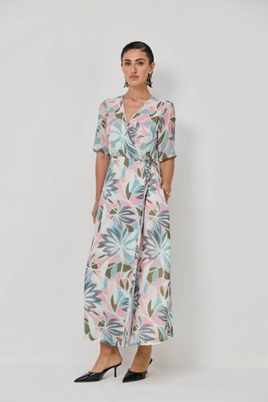 Maxi Wrap Dress in Multi Florals from Reistor